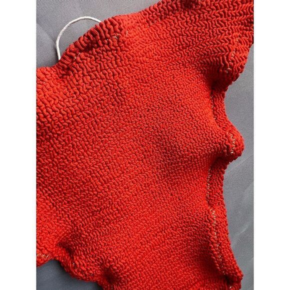 NEW Free People x Reina Olga Pilou Bikini Set in Orange One Size Low Rise Halter - Picture 7 of 7